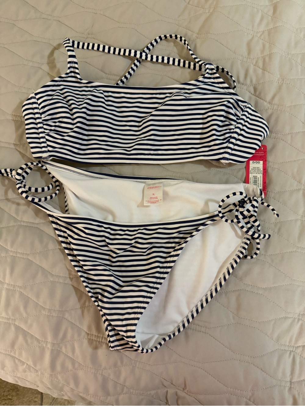 Navy and White Striped' Two-Piece One Piece Set